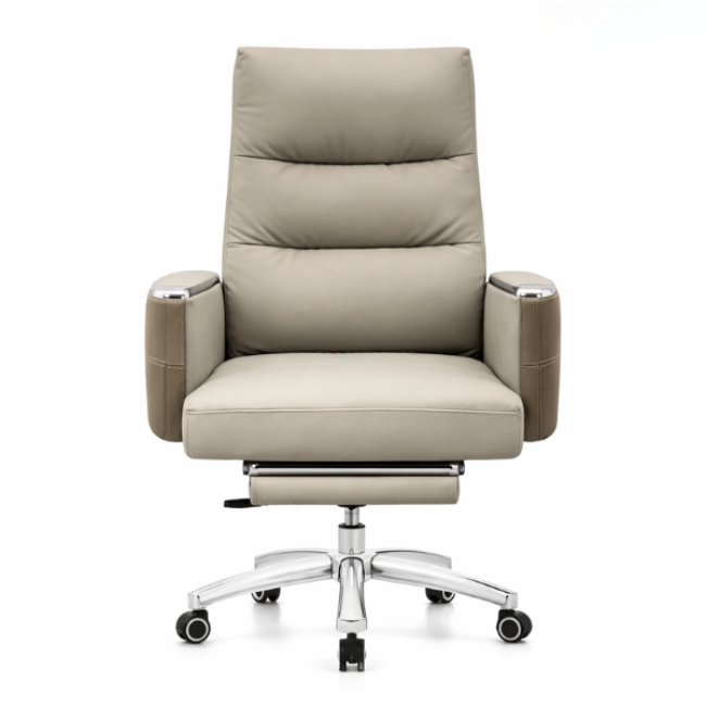 Ghế xoay giám đốc bọc da Pu màu kem có gác chân ngả lưng thư giãn: SG - 3809 - $hienthicat